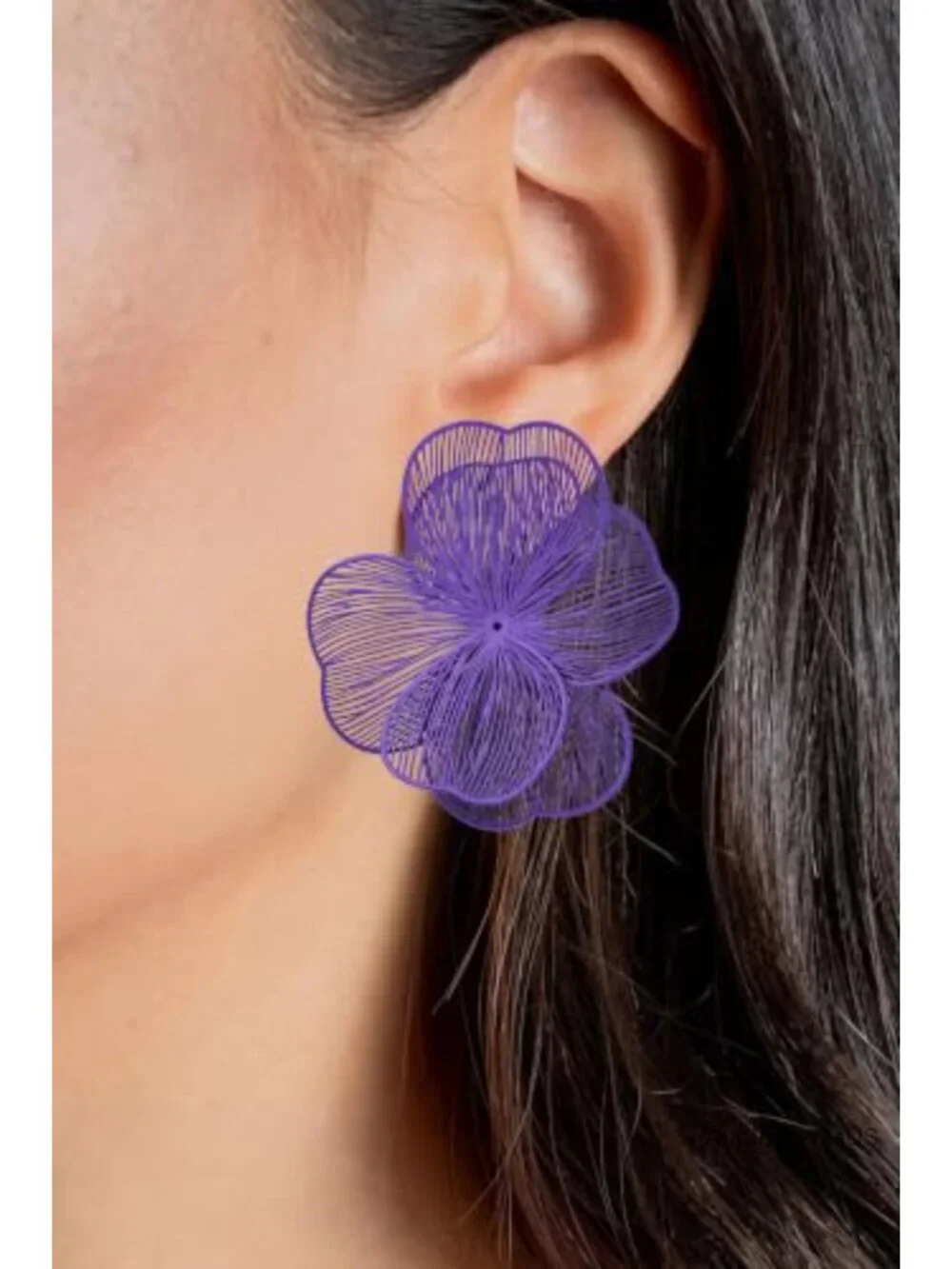 14K Gold Plated Large Flower Statement Earrings Trendy Boho Chunky